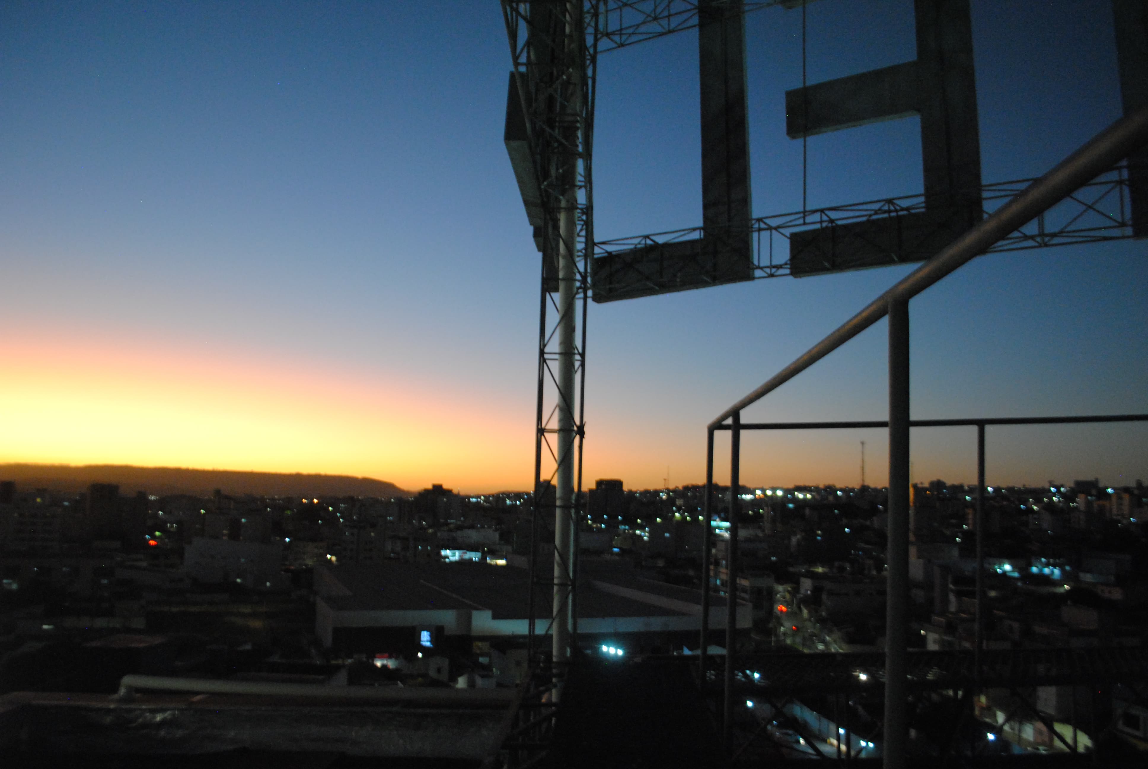 Another photo taken from the top of a hotel's sign.